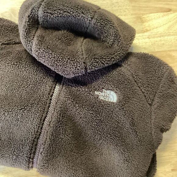 EUC Girls The North Face‎ Reversible MARGEAU HOODIE FLEECE JACKET -Brown - Picture 1 of 8